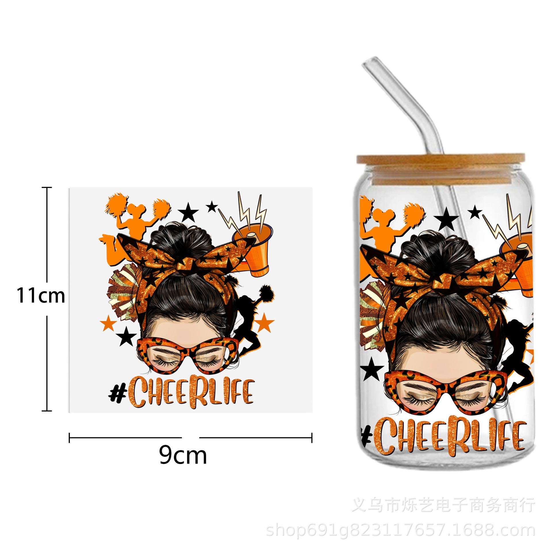 Wholesale Black Girl Series UV DTF Transfer Crystal Cup Sticker